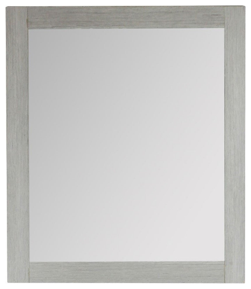 26" Rectangle Wood Frame Mirror, Gray Pine Finish