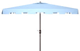 Safavieh Zimmerman 6.5'x10' Rectangle Market Umbrella, Baby Blue/White