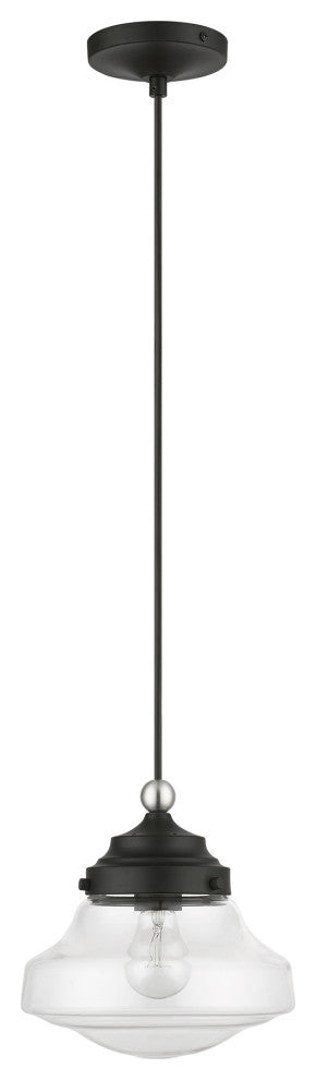 Avondale 1 Light Black With Brushed Nickel Accent Mini Pendant