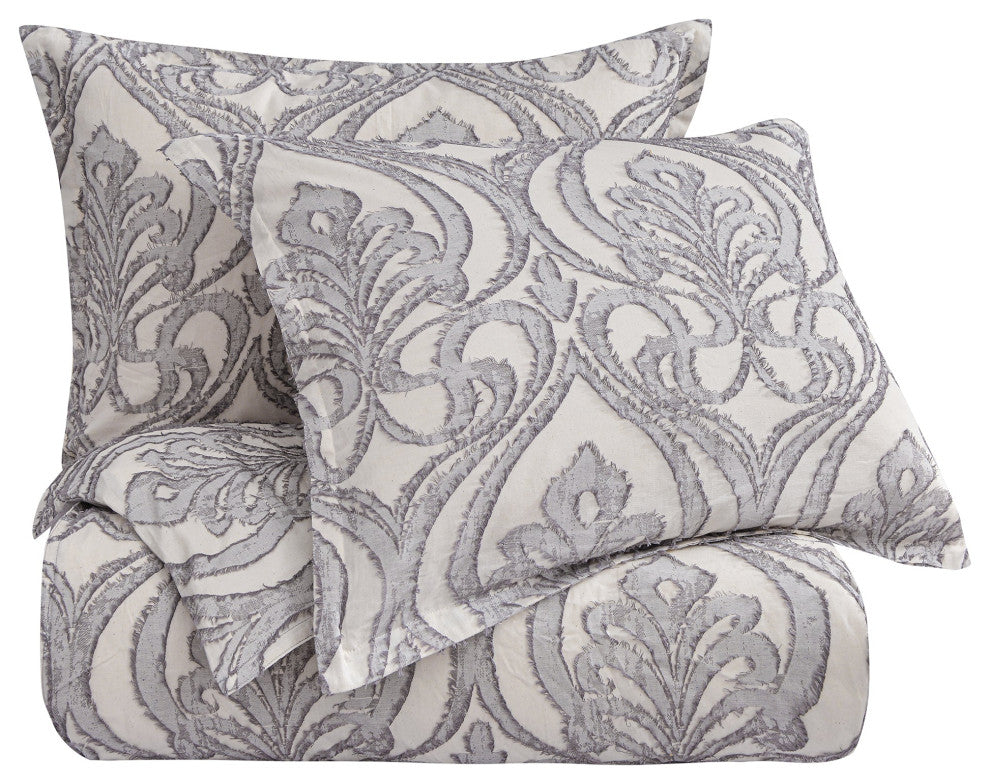 Nicole Damask Comforter Set, Super Queen, 3PC