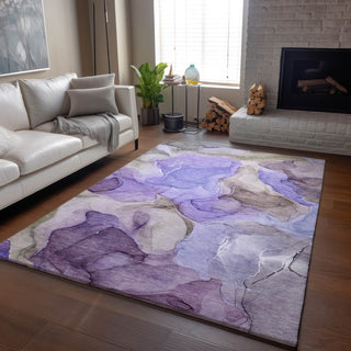 Premium Machine Washable Mayfield AMF504 Purple 8' x 10' Rug