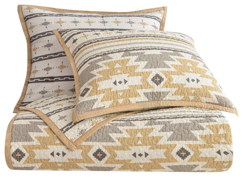 Desert Sage Reversible Quilt Set, 3 Piece, King