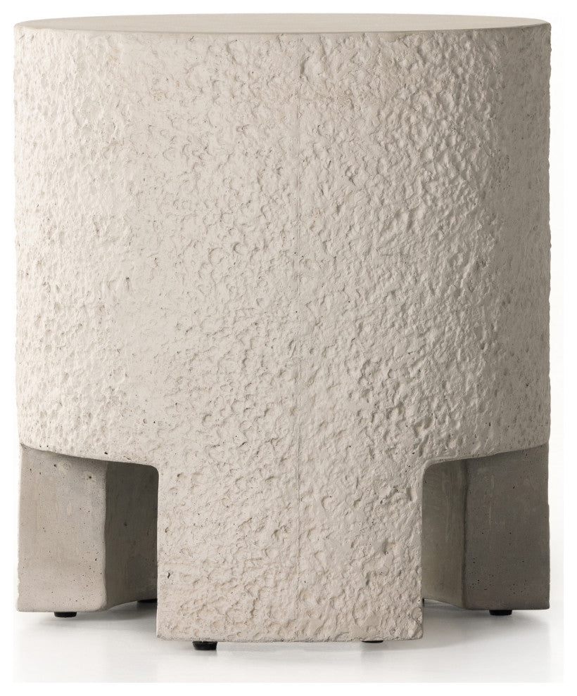 Kember Outdoor End Table-Blanc White