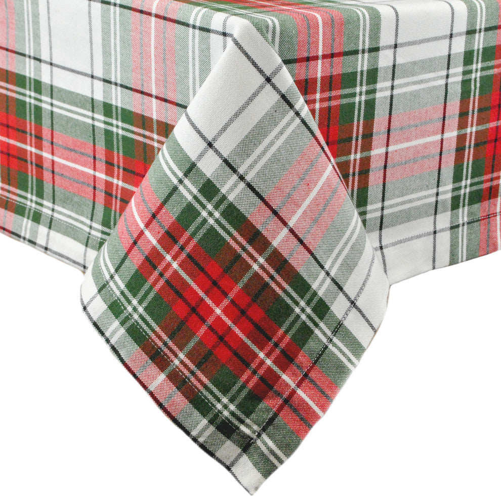 DII Christmas Plaid Tablecloth 52"x52"