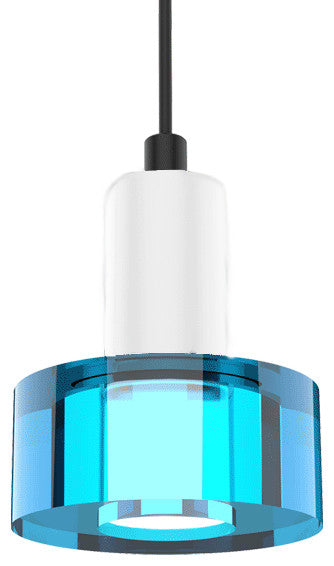 White Socket - Blue Color Gel Single Pendant