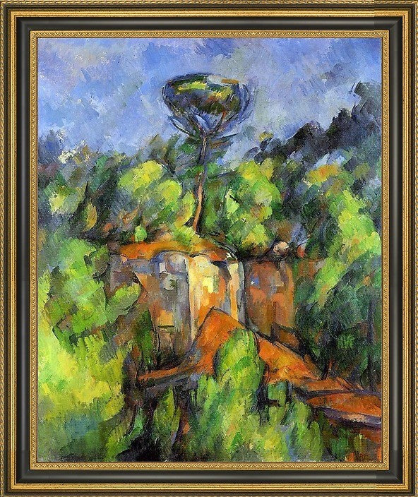 Paul Cezanne The Bibemus Quarry - 20" x 25" Framed Premium Canvas Print