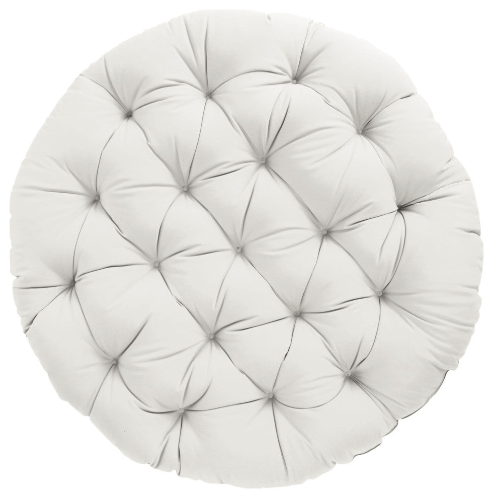 Noble Gray Indoor Sunbrella Canvas Natural Round Papasan Cushion