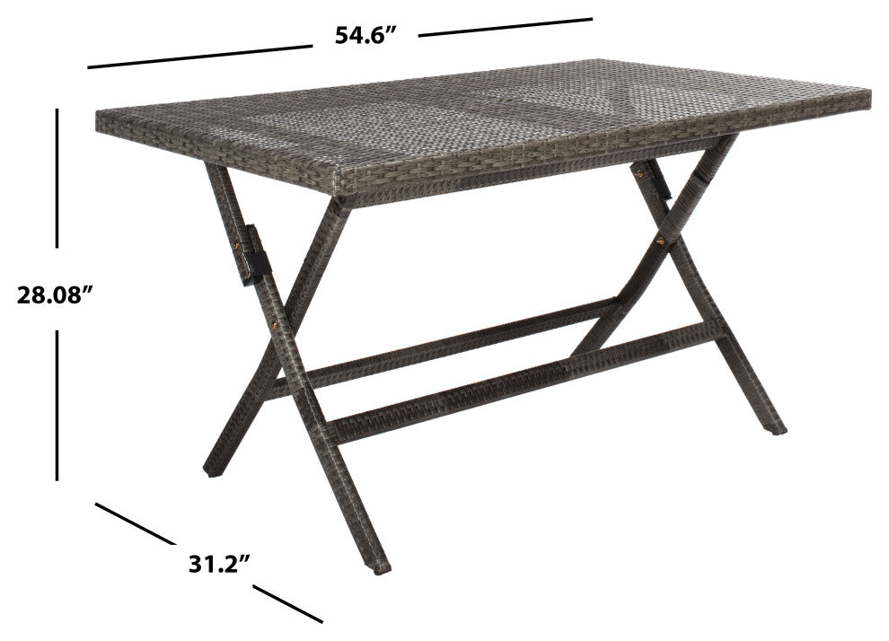 Safavieh Akita Folding Table, Grey, Brown/White