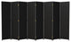 6' Tall Woven Fiber Room Divider, 8 Panel, Black