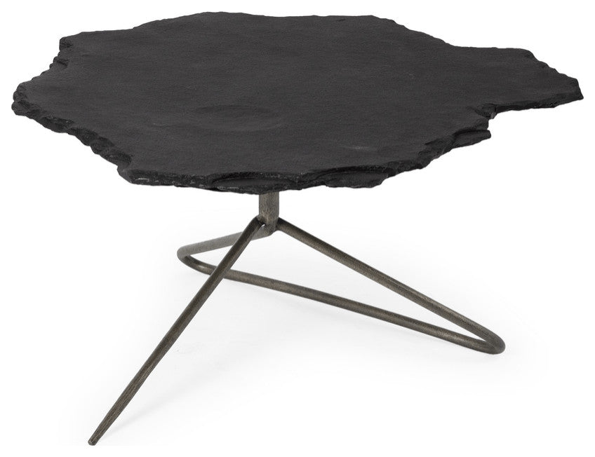 Black Slate Iron Framed Coffee Table