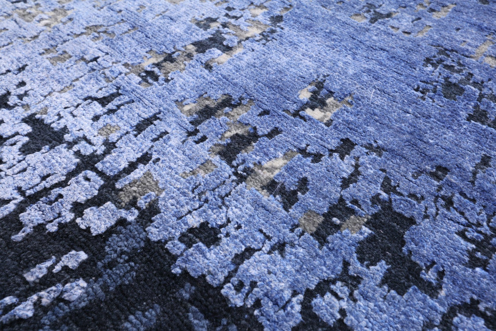 Abstract Wool and Silk Handmade Rug 8' 11" X 12' 0" Q9032