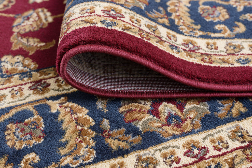 Sariya Transitional Oriental Red Rectangle Area Rug, 8'x10'