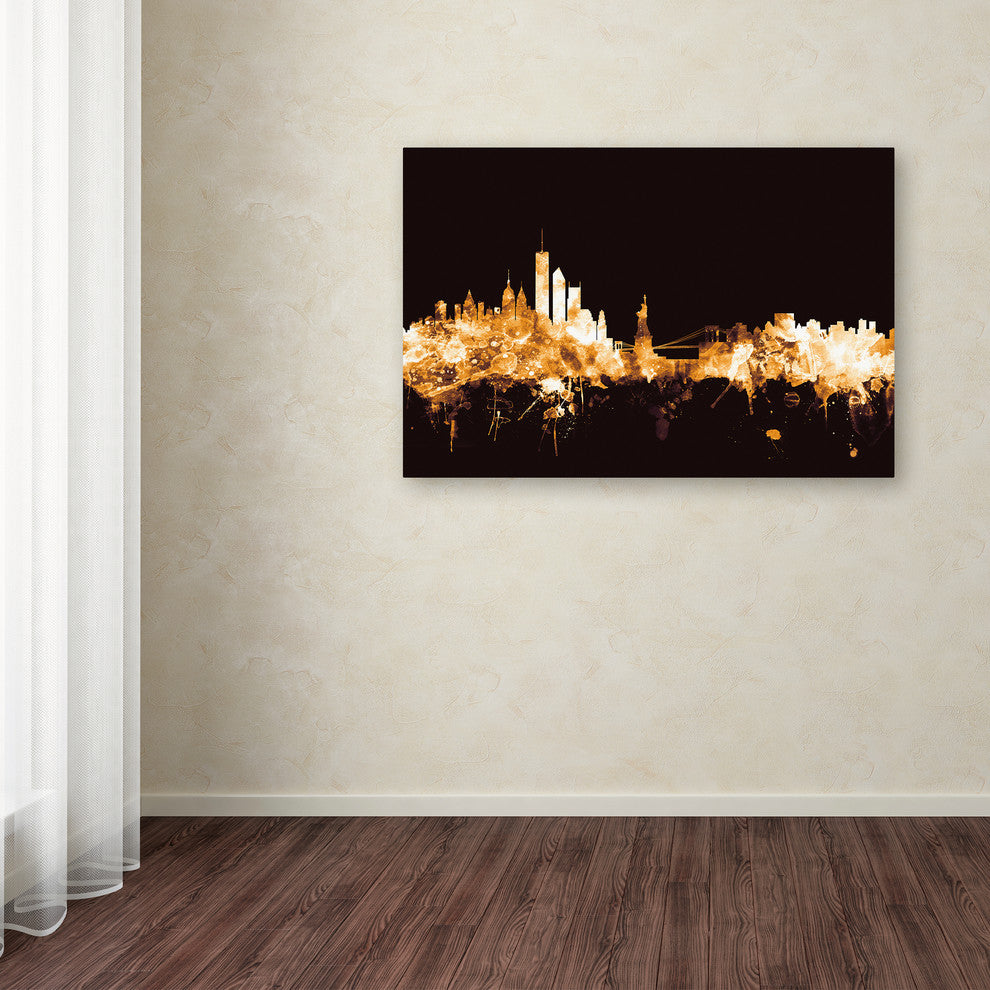 Michael Tompsett ''New York Skyline Gold'' Canvas Art, 16x24