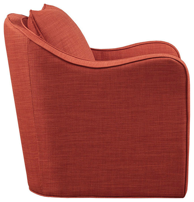Madison Park Brianne Wide Seat Lounge Swivel Arm Chair, Orange