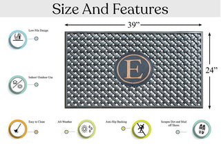 A1HC 100% Rubber Monogrammed Heavy Duty Durable Doormat 24"x39" E