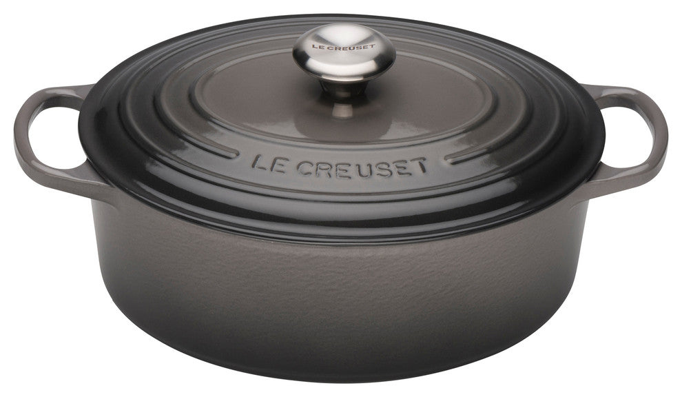 Le Creuset Signature Cast Iron Oval Casserole, 29 cm, Flint