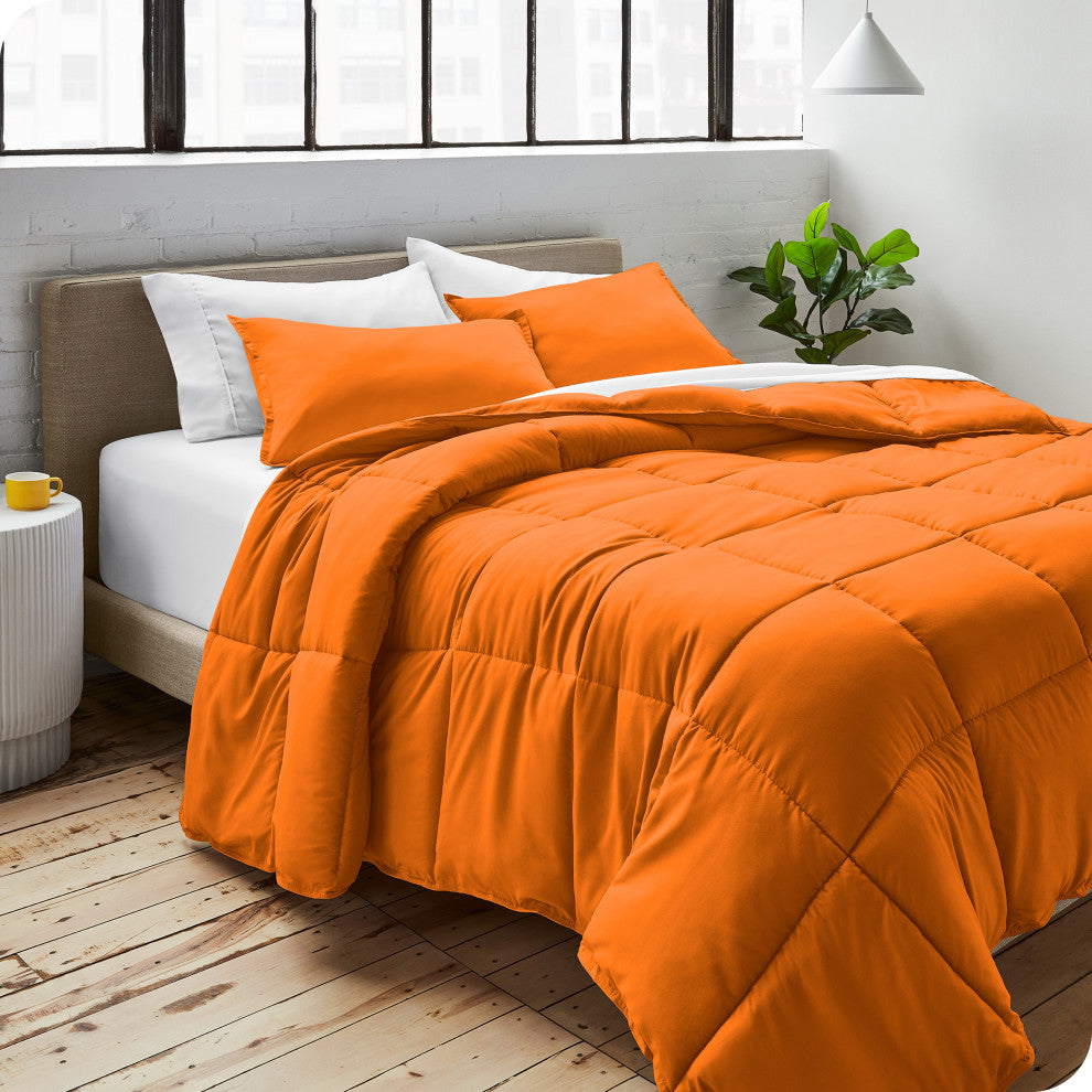 Bare Home Down Alternative Comforter Set, Orange, Twin/Twin Xl