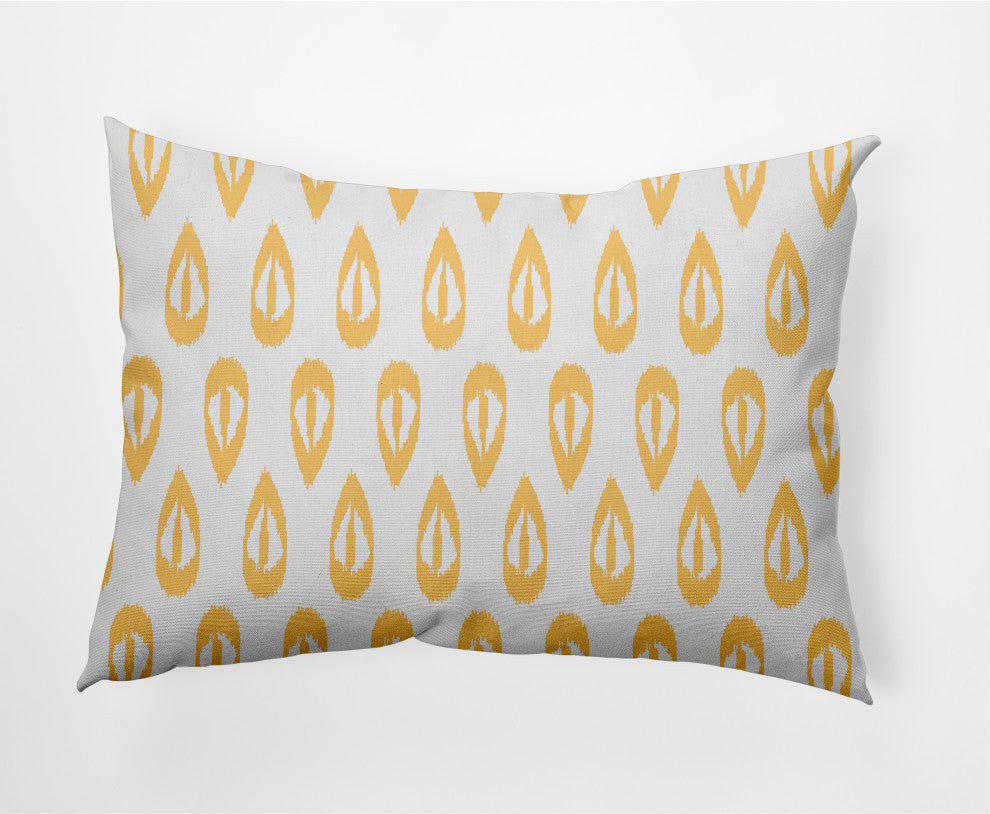 Ikat Tears Decorative Lumbar Pillow, Sunshine Yellow, 14x20"
