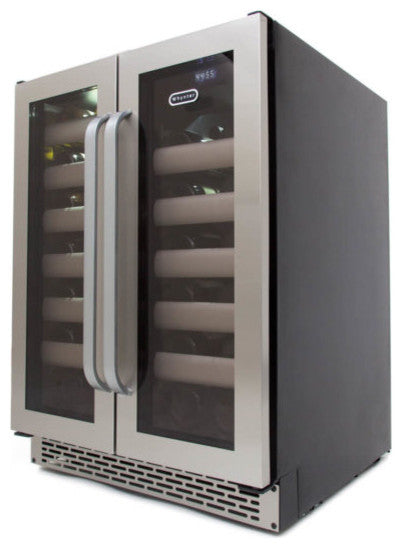 40 Bottle Seamless Stainless Steel Door Dual Zone Built-In Wine Refrigerator