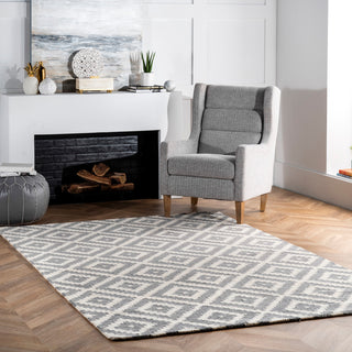 Nuloom Hand-Tufted Geometric Tuscan Rug, Grey 7'6"x9'6"