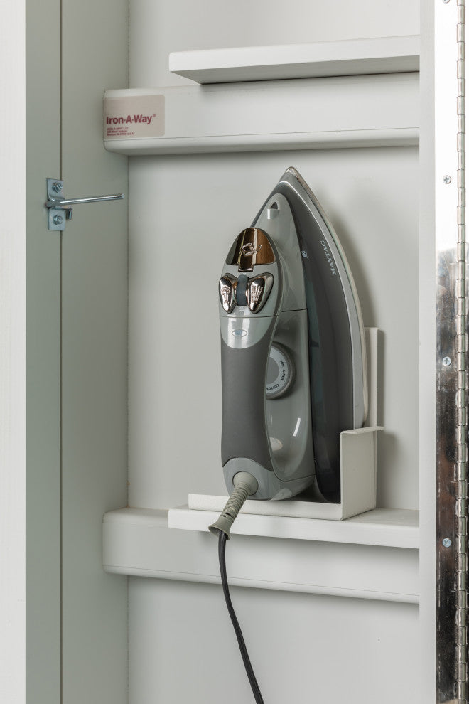 Deluxe Swivel Non-Electric Ironing Center, Raised White Door