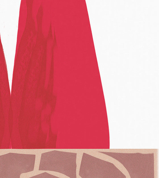 Away He Goes, Geometric Print Hand Towel, White, 18 x 30"