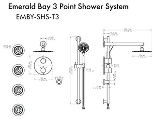 ZLINE Shower System, Matte Black, EMBY-SHS-T3-MB