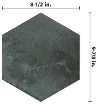 Industrial Hex Multi Mix Porcelain Floor and Wall Tile, Green
