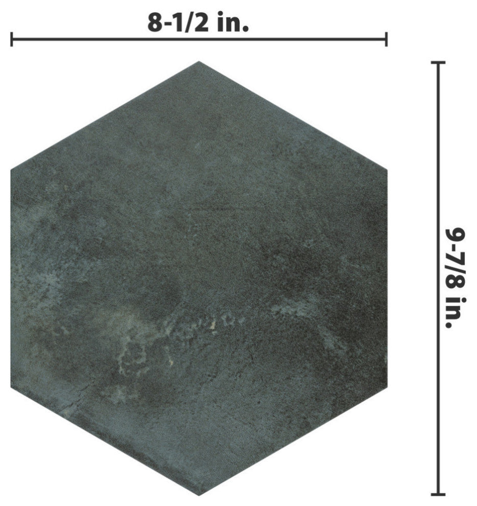 Industrial Hex Multi Mix Porcelain Floor and Wall Tile, Green
