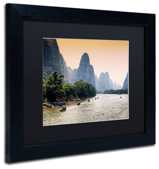 Philippe Hugonnard 'Li River' Art, Black Frame, Black Matte, 14"x11"