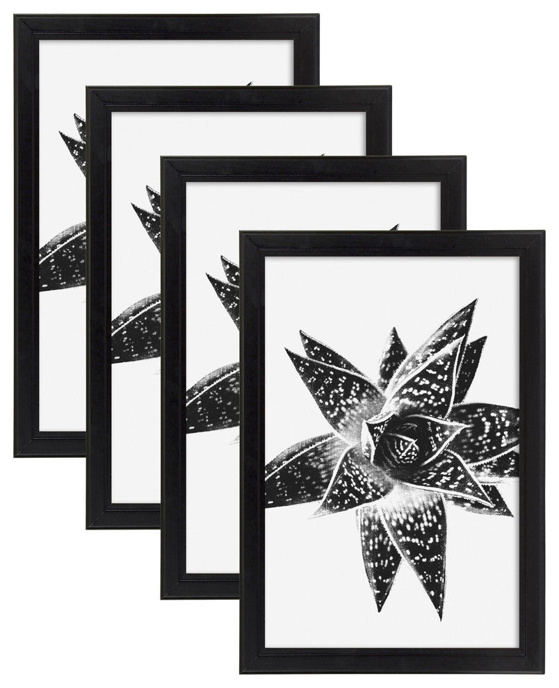 Kieva Solid Wood Picture Frame Set, Black 4x6, Black, 11x17