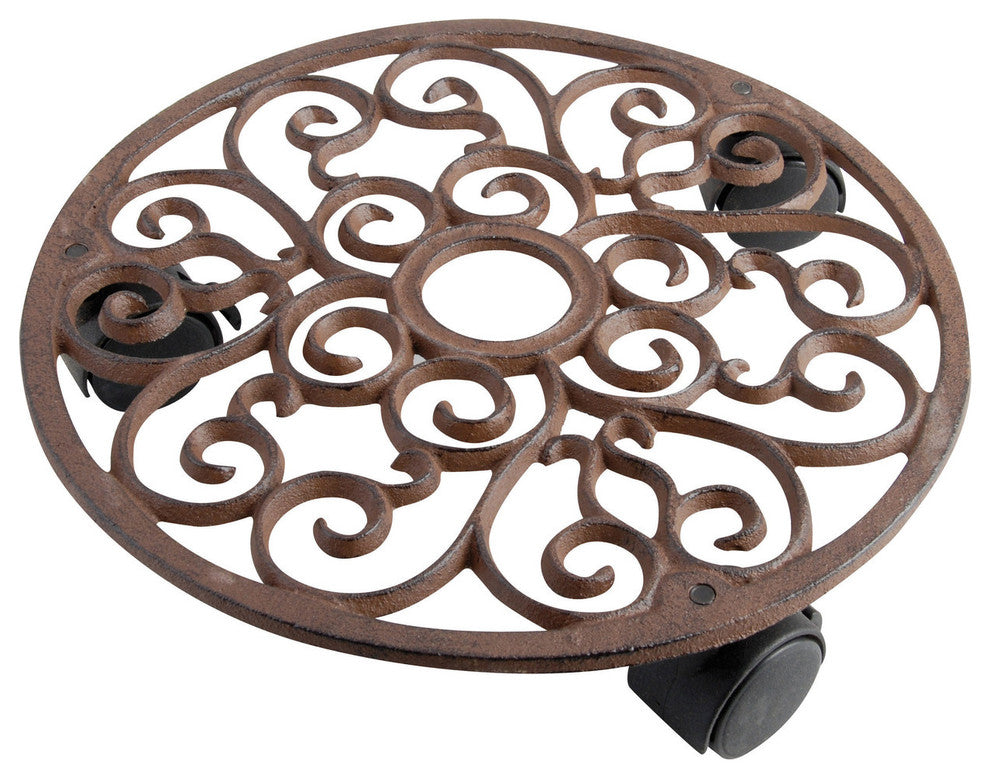 Round Cast Iron Plant Trolley