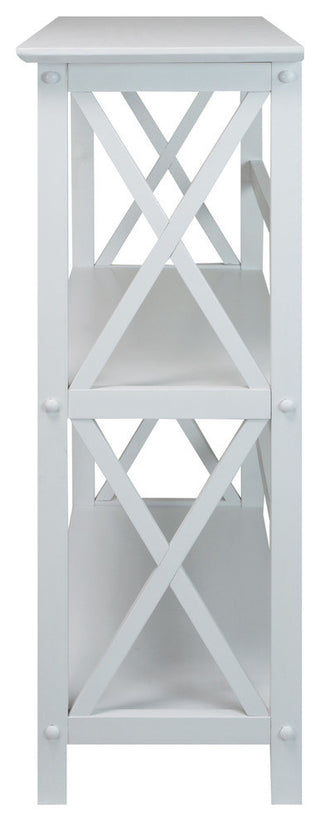 Montego 3-Shelf White Bookcase