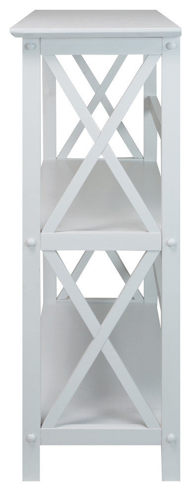 Montego 3-Shelf White Bookcase