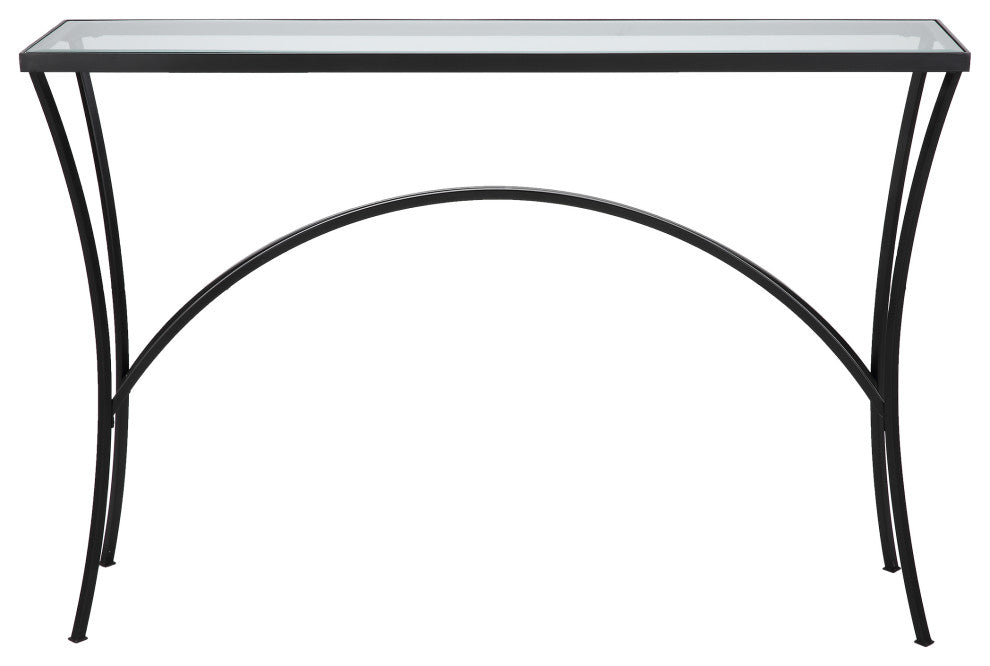 Uttermost 22910 Alayna Black Metal/Glass Console Table