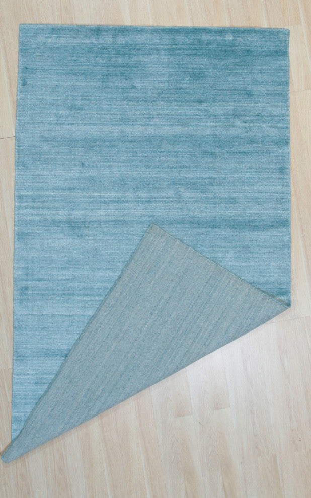 Blue Urban Handmade Wool and Viscose Rug, 8' X 10'