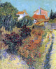 Vincent Van Gogh Garden Behind a House Premium Canvas Print
