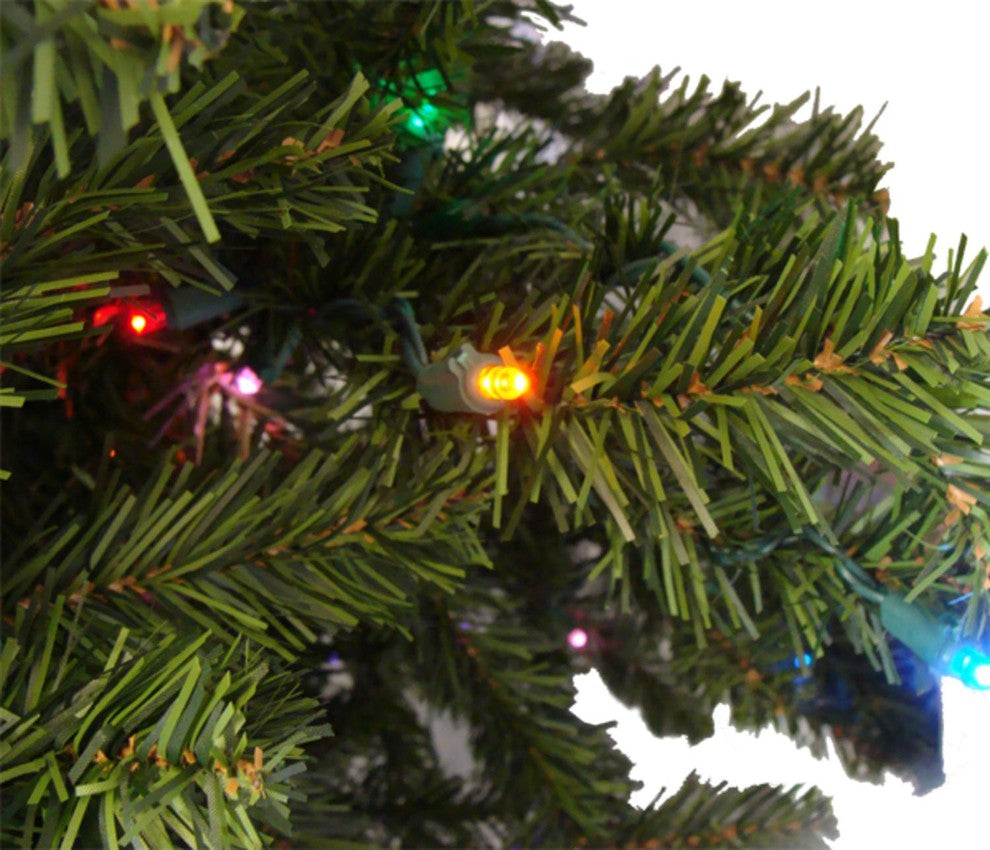 5' Pre-Lit Canadian Pine Artificial Christmas Tree, Multicolor LED Lights
