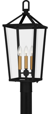 Hull 3-Light Outdoor Post Mount, Matte Black