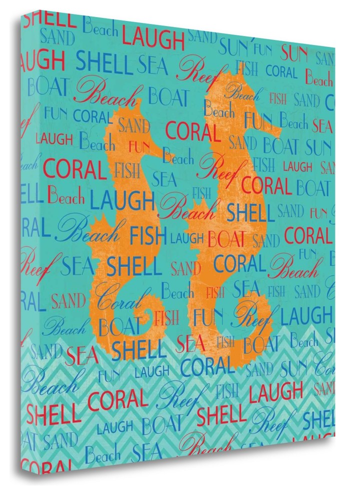 "Swimming Seahorse" By Piper Ballantyne, Giclee Print on Gallery Wrap Canvas