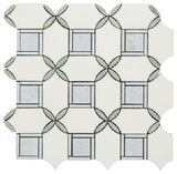 10-Pieces of Water Jet Marble Novelty Mosaic Wall & Floor Tile