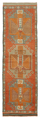Rug N Carpet - Handmade Anatolian 3' 7" x 11' 5" Antique Runner Rug