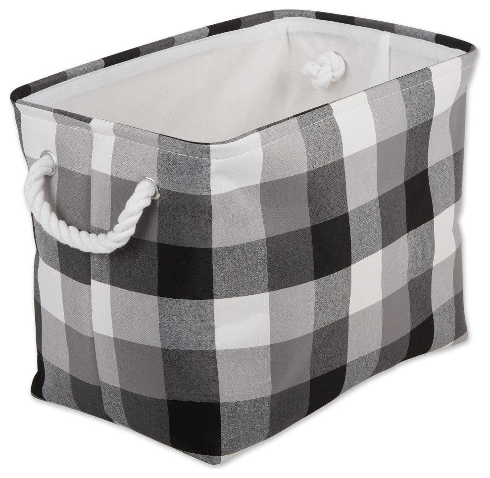 DII Polyester Bin Tri Color Black Rectangle Medium 16"x10"x12"