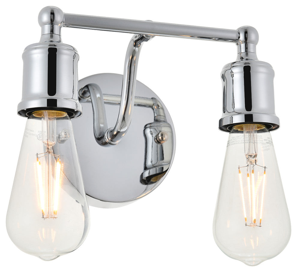 Chrome Finish 2-Light Wall Sconce
