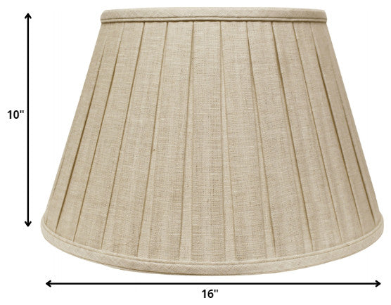 16" Cream Slanted Paperback Linen Lampshade With Box Pleat