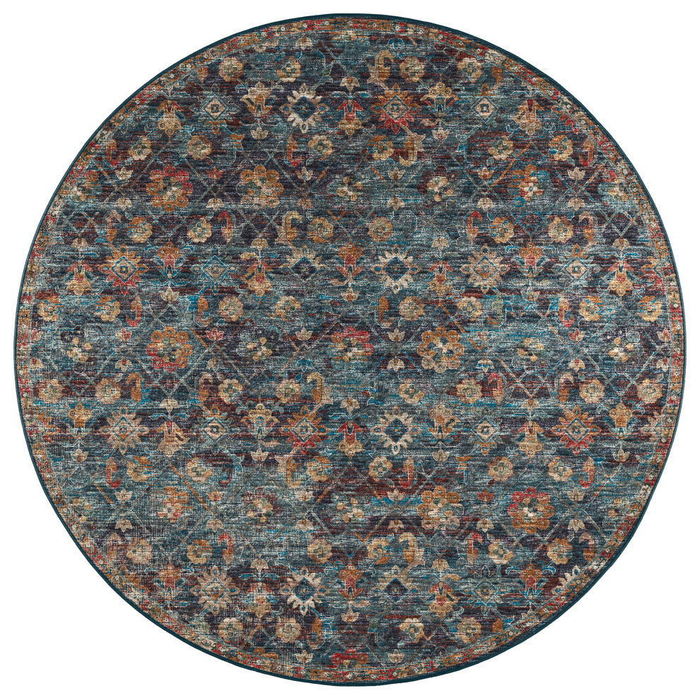 Jericho JC8 Navy 6' x 6' Round Rug