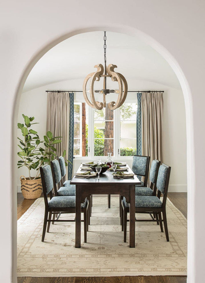 5 Light Wood Chandelier Farmhouse Pendant Hanging Light Fixture