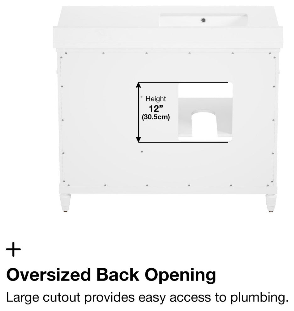 OVE Decors Salisbury Bathroom Vanity, White, 42 in