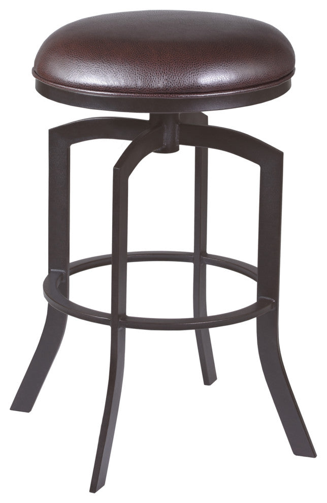 Studio 26" Counter Height Barstool in Auburn Bay finish with Brown Faux Leather