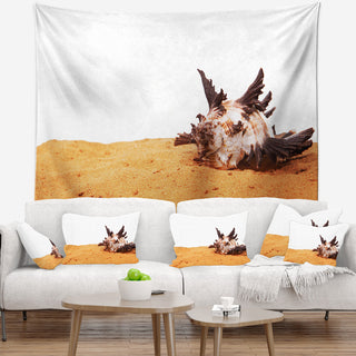 Large Sea Shells on Sand Seascape Wall Tapestry, 92"x78"